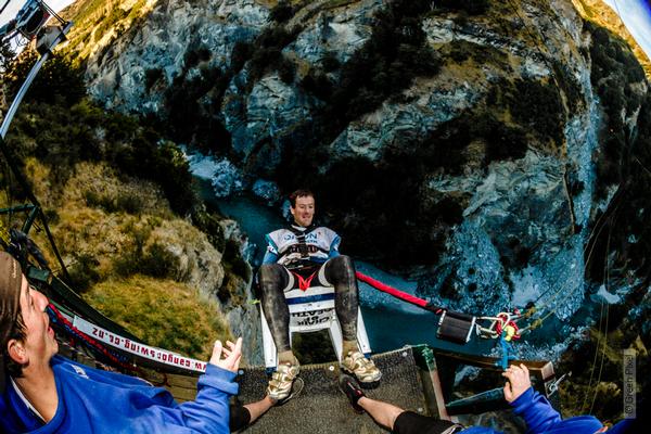 Team Seagate member Chris Forne about to go off at the Canyon Swing 